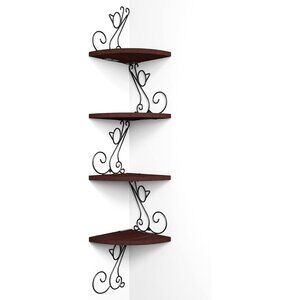 Corner Shelf Wall Mount, 4 Tier Floating Shelves for Wall, Easy-to-Assemble Wall